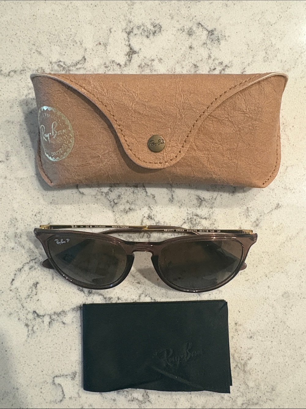 Ray-Ban ERIKA Dark Brown Sunglasses with Case